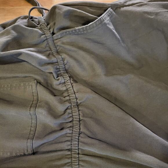 A.N.A 2X Army Green Short Sleeve Jumpsuit Button Collared Pockets Cotton - Picture 11 of 14